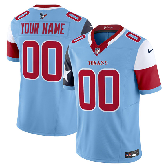 Men's Houston Texans Active Player Custom Blue 2024 F.U.S.E. V5 Limited Stitched Football Jersey